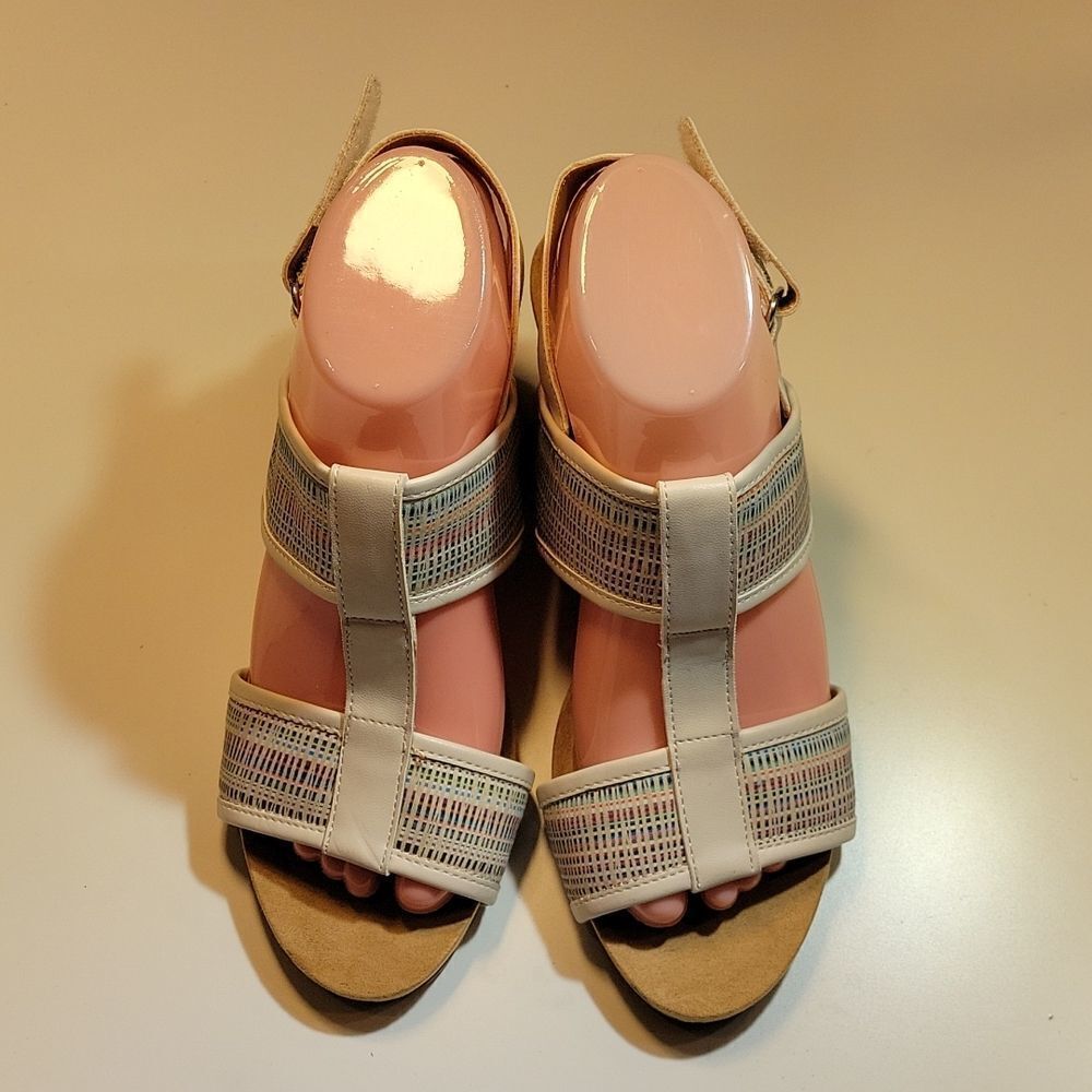 Easy Spirits Back Strap Open Toe Multi-Color Wedg… - image 2